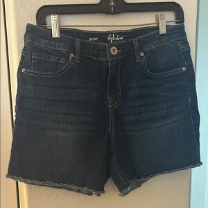 Style & Co. Blue Jean Shorts with Frayed Hem